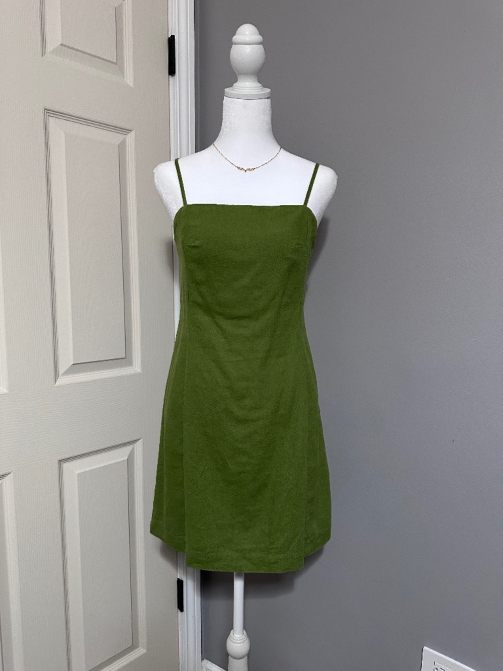 GAP  Coastal Green Linen Blend Summer Slip Mini Dress